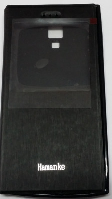 Кожени калъфи Кожени калъфи за Китайски марки телефони Луксозен кожен калъф тефтер S-View Hamanke за LEAGOO LEAD 1  черен